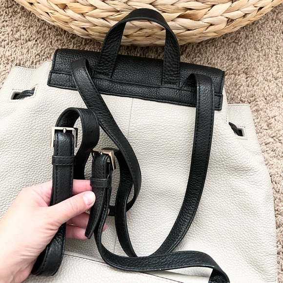 Kate Spade soft pebbled leather two tone drawstring backpack main image 9